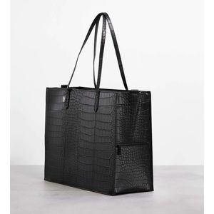 BÉIS Large Work Tote Black Croc